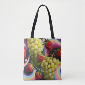 Colorful Fruit Swirl Shopping Errand Tote Bag