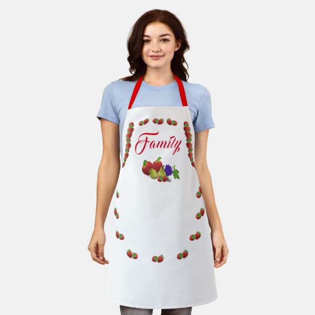 Colorful Fruit-Themed  Apron (Worn)