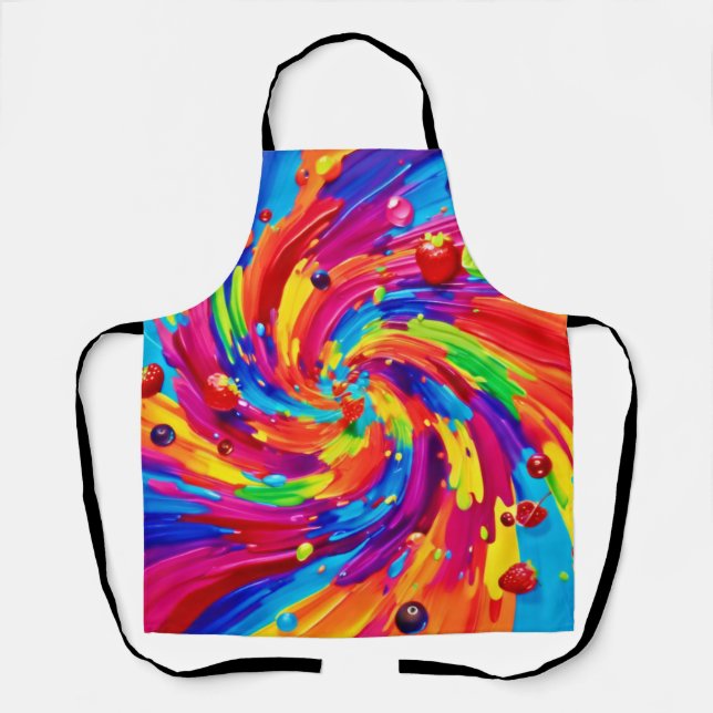 Colorful Fruit Vortex Apron (Front)