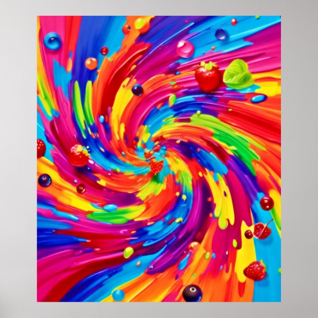 Colorful Fruit Vortex Poster (Front)