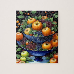 Colorful fruitbowl with apples and grapes jigsaw puzzle