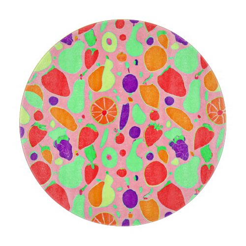 Colorful Fruitful Spectrum Pattern Cutting Board