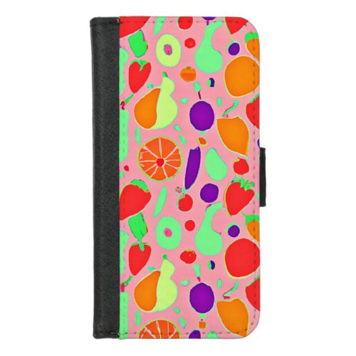 Colorful Fruitful Spectrum Pattern iPhone 87 Wallet Case