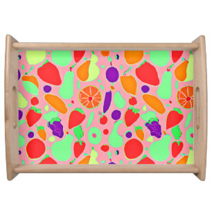 Colorful Fruitful Spectrum Pattern Serving Tray