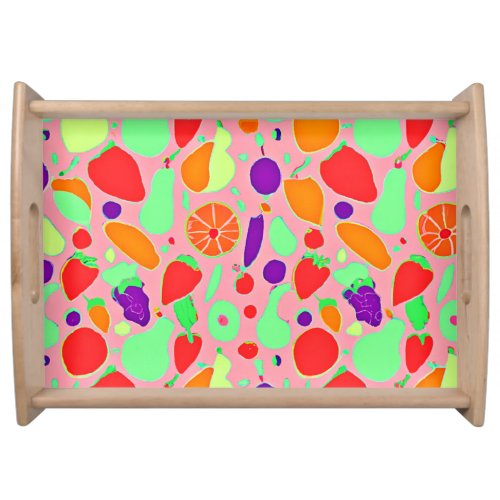 Colorful Fruitful Spectrum Pattern Serving Tray