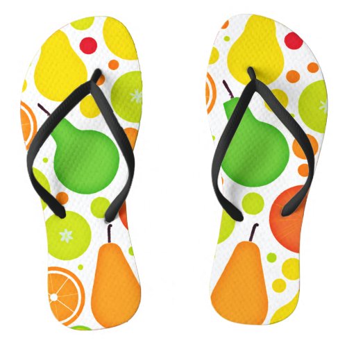 Colorful Fruitful Vibrance Pattern Art Flip Flops