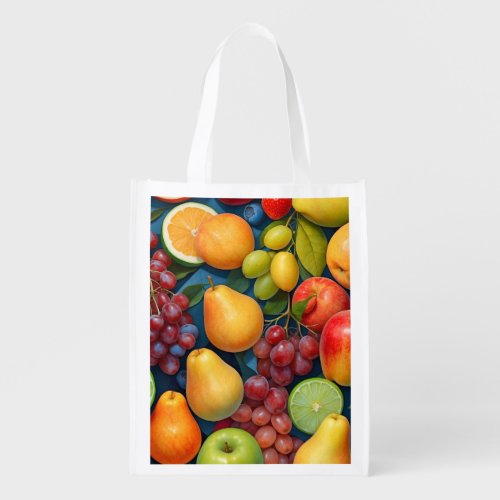 Colorful fruits and berries  grocery bag