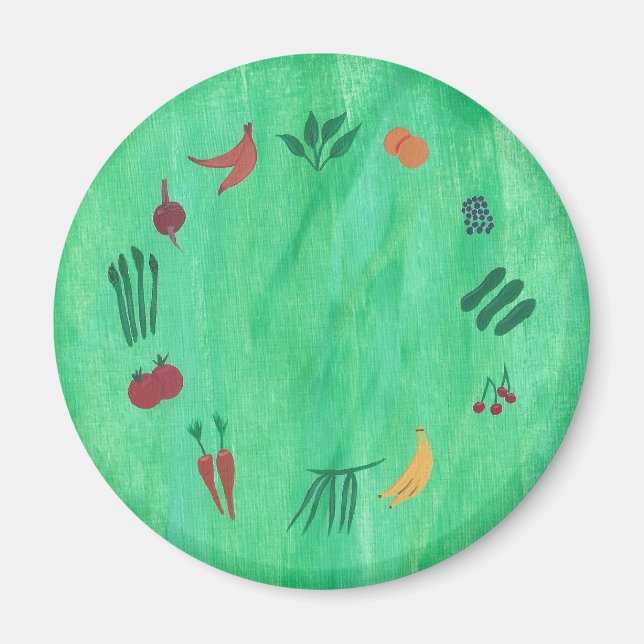 Colorful Fruits and Vegetables Magnets (Front)