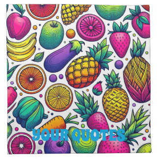 Colorful Fruits and Vegetables Pattern  Cloth Napkin