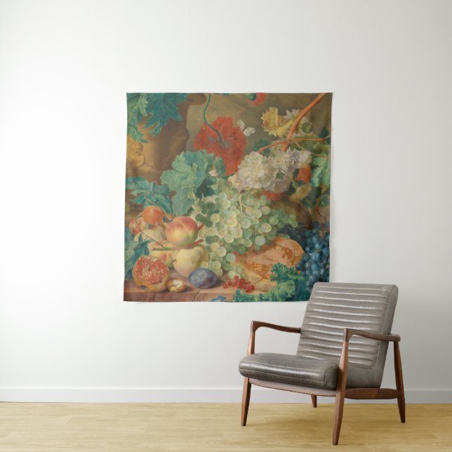 Colorful Fruits And Vegetables Tapestry (In Situ)