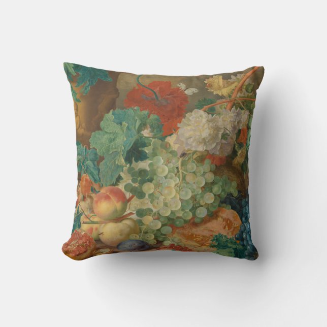 Colorful Fruits And Vegetables Throw Pillow (Front)