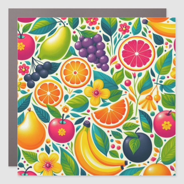 Colorful fruits  car magnet (Front)