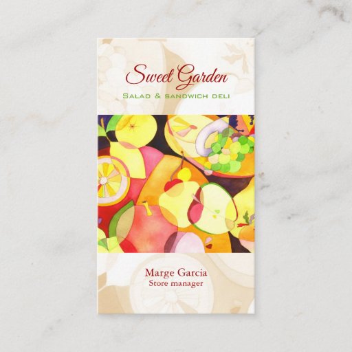 Customizable Colorful Fruits Business Cards