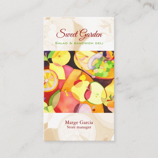 Colorful Fruits Catering Deli Business Card (Front)