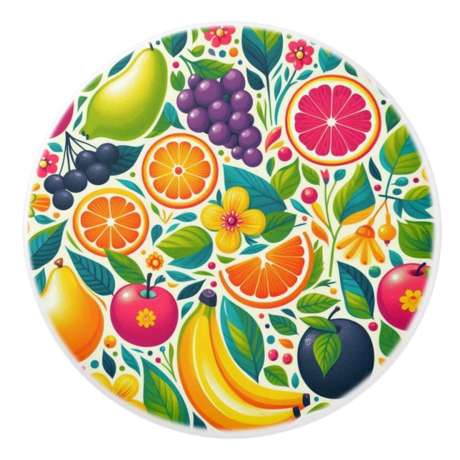 Colorful fruits  ceramic knob (Front)