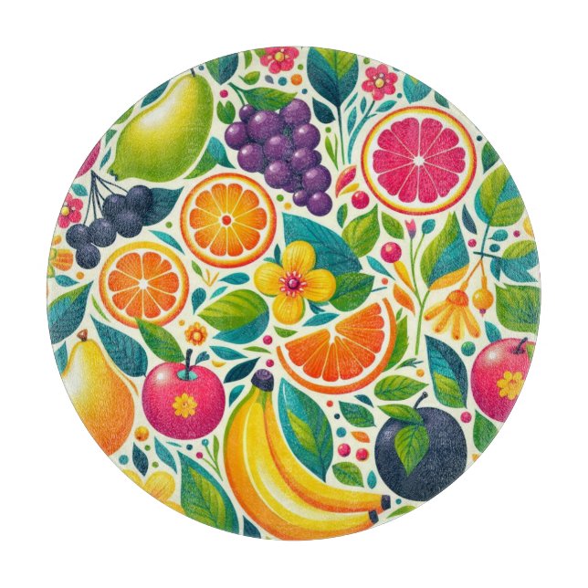 Colorful fruits  cutting board (Front)