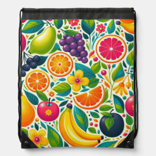 Colorful fruits  drawstring bag