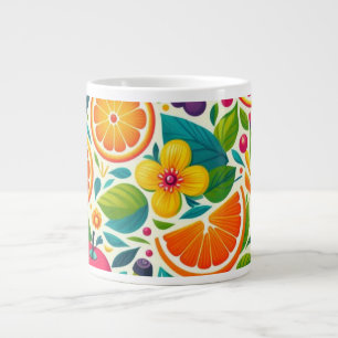 Colorful fruits giant coffee mug