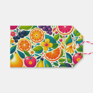 Colorful fruits gift tags