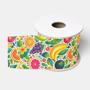 Colorful fruits grosgrain ribbon