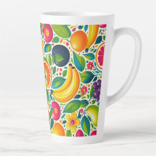Colorful fruits  latte mug