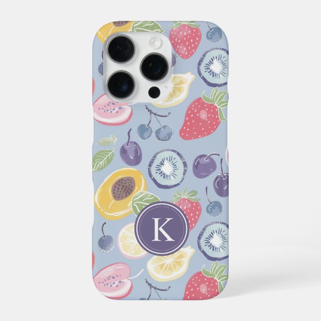 Colorful  Fruits  Monogram Spring Pattern Iphone Case (Back)