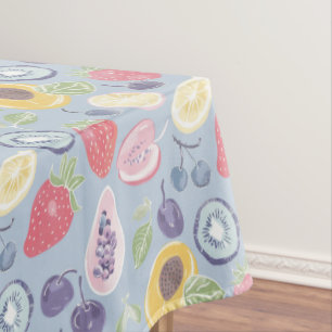 Colorful Fruits Monogram Spring Pattern Tablecloth