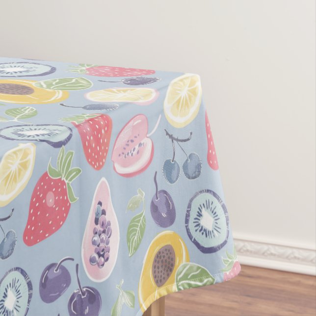 Colorful  Fruits  Monogram Spring Pattern Tablecloth (In Situ)