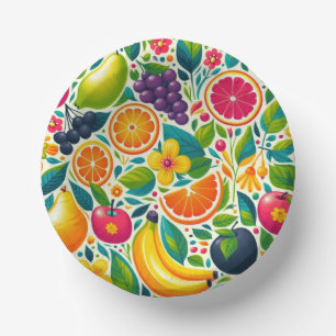 Colorful fruits paper bowls