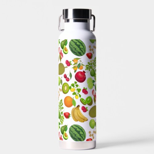 Colorful Fruits Pattern 01b No BG Water Bottle