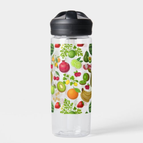 Colorful Fruits Pattern 01b No BG Water Bottle