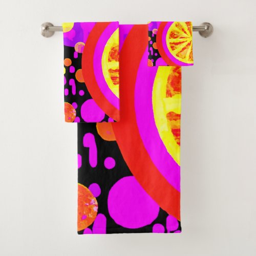 Colorful Fruits Pattern Bath Towel Set