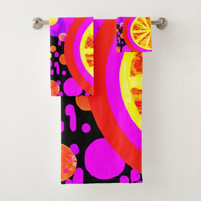 Colorful Fruits Pattern Bath Towel Set (Insitu)