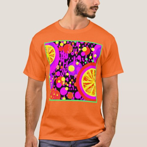 Colorful Fruits Pattern T_Shirt