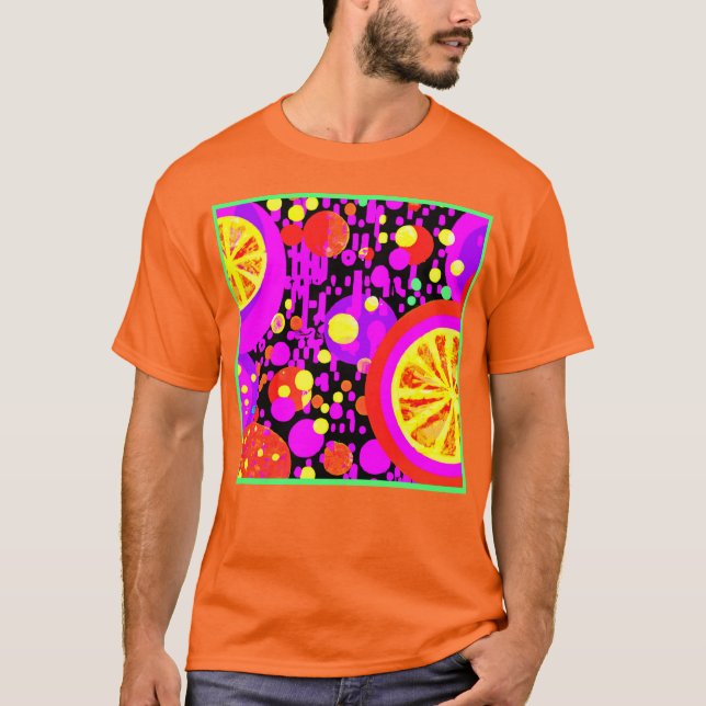 Colorful Fruits Pattern T-Shirt (Front)