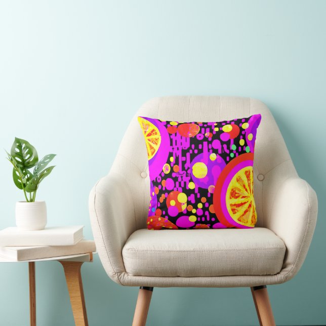 Colorful Fruits Pattern Throw Pillow (Chair)