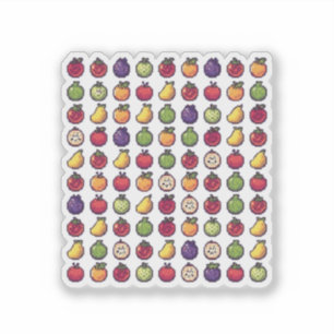 Colorful Fruits Pixelated 32-bits ArtVinyl Sticker