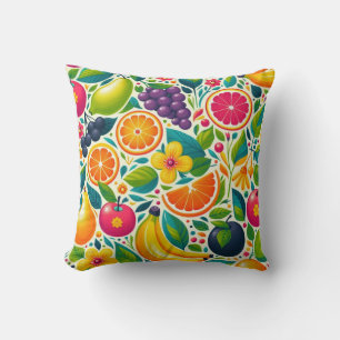 Colorful fruits  throw pillow