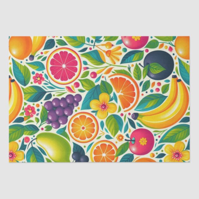 Colorful fruits  tissue paper (Front)