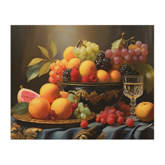 colorful fruits-Wood Wall Art