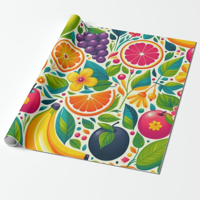 Colorful fruits  wrapping paper (Unrolled)
