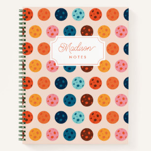 Colorful Full Moon Orange Monogram Notebook