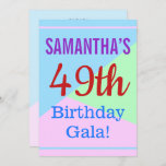 [ Thumbnail: Colorful, Fun "49th Birthday Gala!" Invitation ]