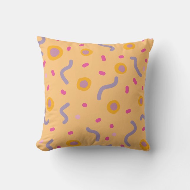 Colorful Fun Abstract Dots #pattern Throw Pillow (Front)