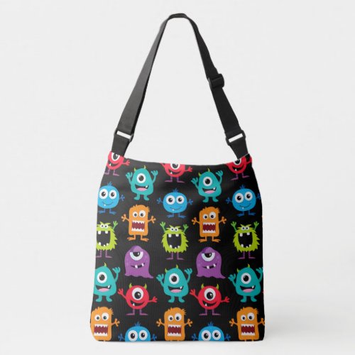 Colorful Fun Abstract Pattern Kids Monsters Crossbody Bag