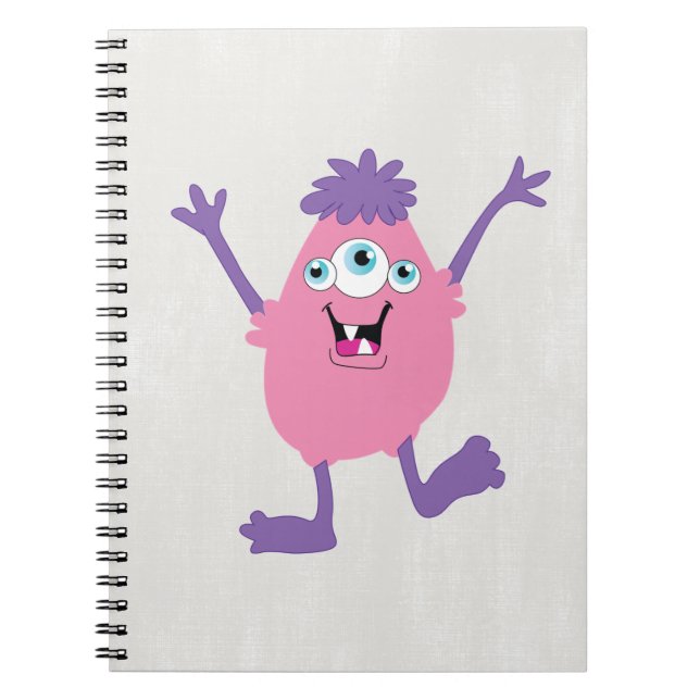 Colorful Fun Abstract Pattern Kids Monsters Notebook (Front)