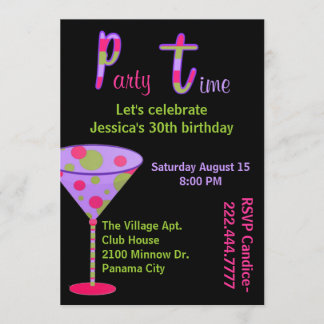 Colorful Fun Adult Birthday Party Invitation