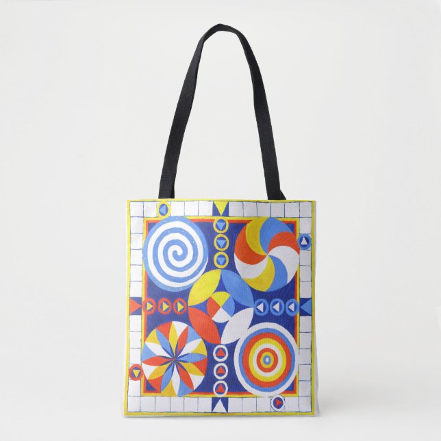 Colorful, Fun and Playable Game Board Tote Bag (Front)