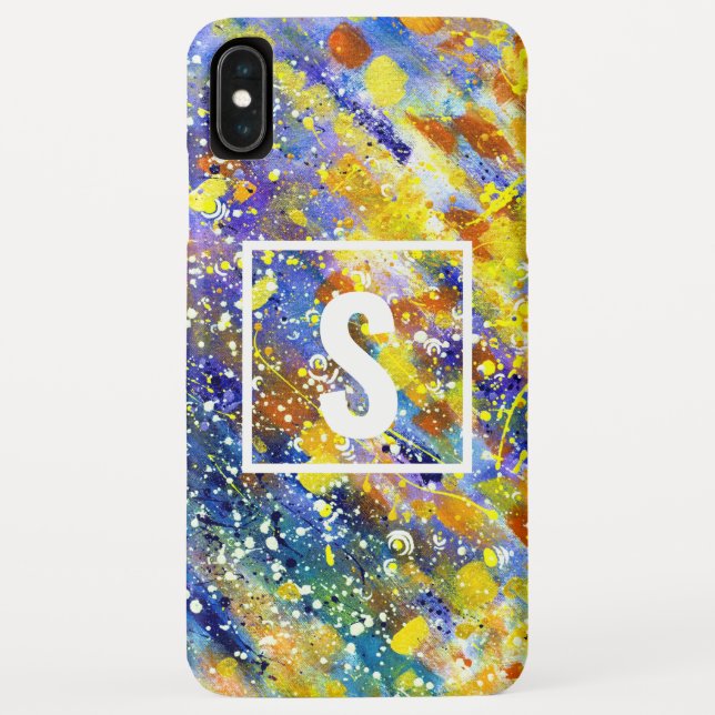 Colorful Fun Bold Abstract Monogram Case-Mate iPhone Case (Back)