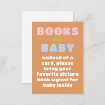 Colorful Fun Books For Baby Shower  Enclosure Card by 2BirdStone at Zazzle